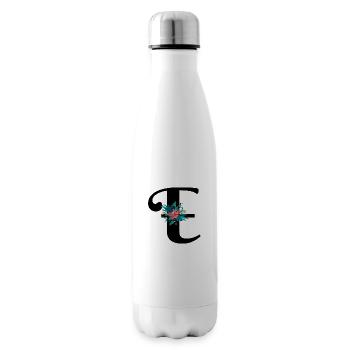Buchstabe E geblümt - Isolierflasche - Weiß - Rechts