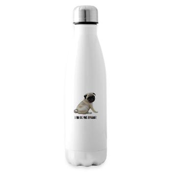 Je trouve chien jeu de mots répugnant t-shirt avec chiot carlin - Bouteille isotherme - blanc - Droite