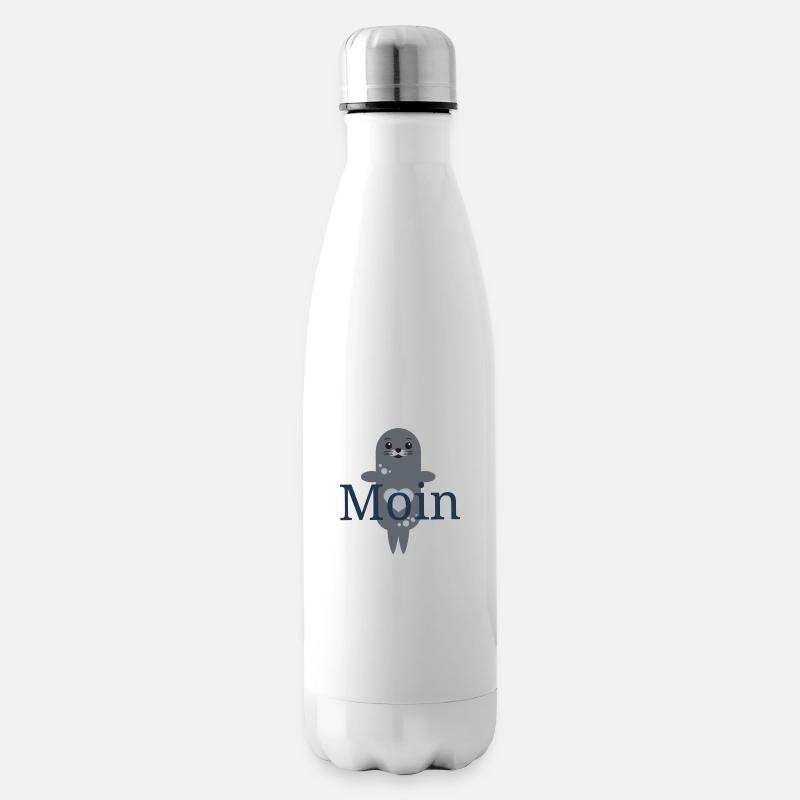 süße Robbe Moin - Isolierflasche - Weiß