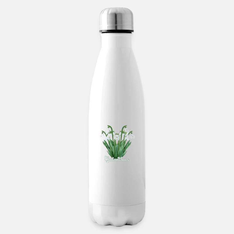 Snowdrop Galanthus - Insulated Water Bottle - white