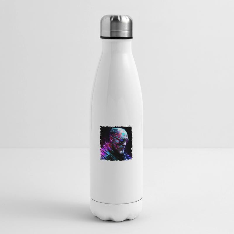 Alter High Tech Cyborg oder Android im Neonlicht Isolierflasche