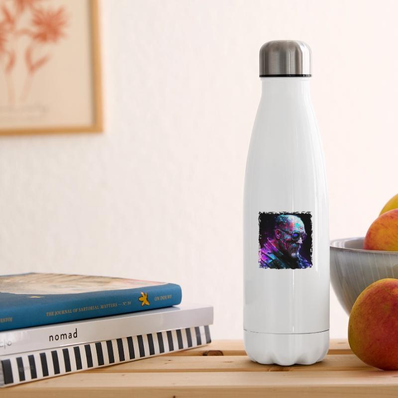 Alter High Tech Cyborg oder Android im Neonlicht Isolierflasche