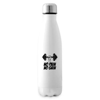Hand Dumbbell Pain Gain - Insulated Water Bottle - white - Right