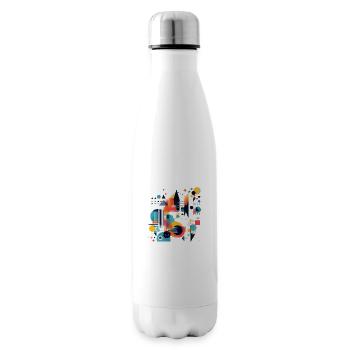 Abstraktes geometrisches Design - Isolierflasche - Weiß - Rechts