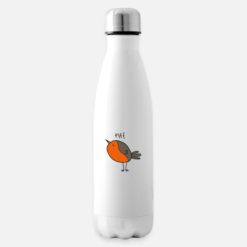 Rotkehlchen macht Pfff - Isolierflasche - Weiß