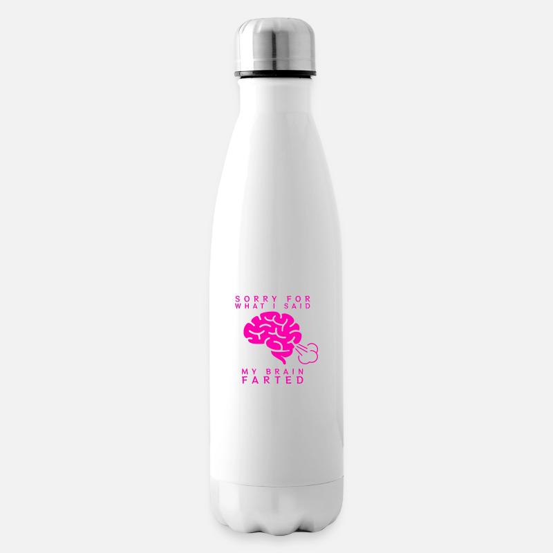 Gehirnfurz - Isolierflasche - Weiß