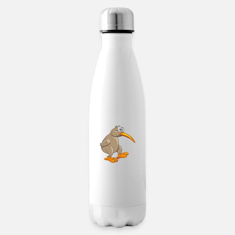 Nachdenklicher lustiger Kiwi-Vogel - Isolierflasche - Weiß