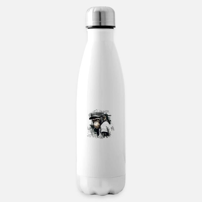 süßer Babyaffe - Isolierflasche - Weiß