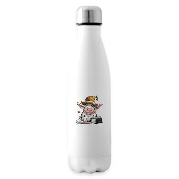 Miki the learned cow - Insulated Water Bottle - white - Right