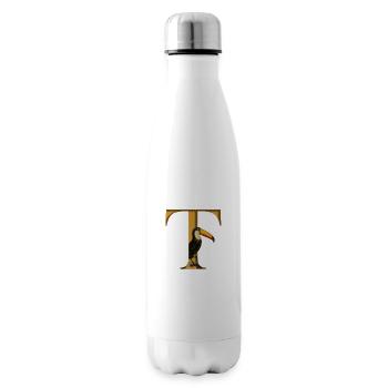 Lettre T, Toucan - Bouteille isotherme - blanc - Droite