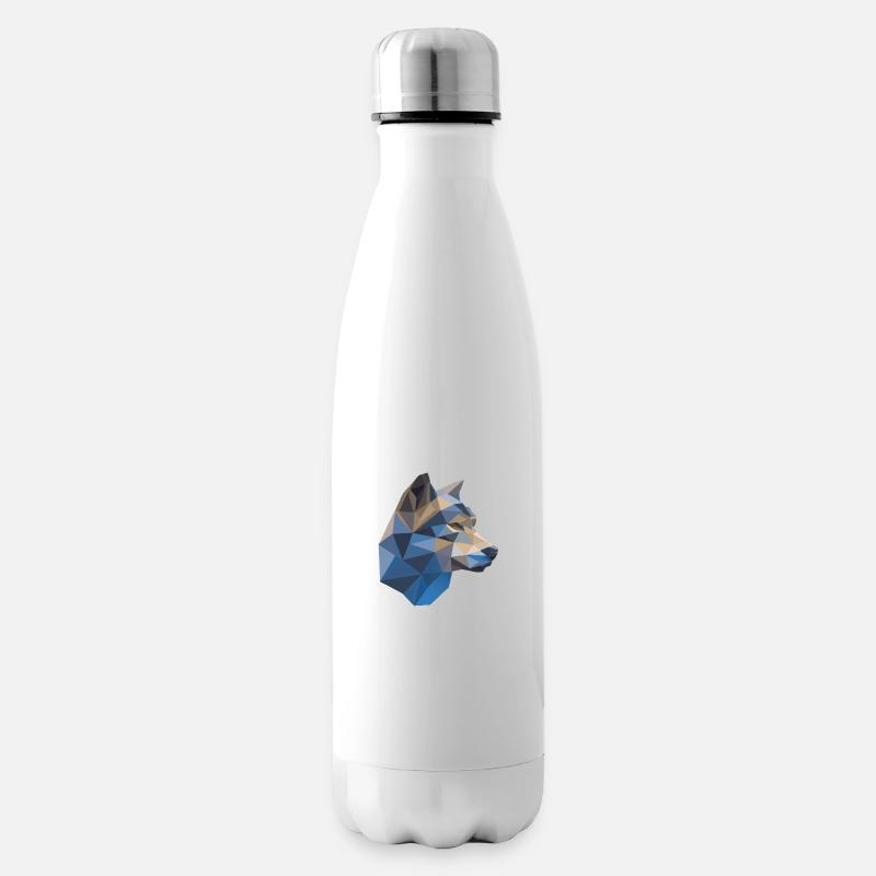 Wilder Wolf Polygon Wilde Tier Wandern Natur Seele - Isolierflasche - Weiß