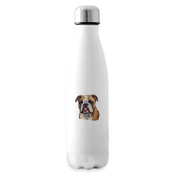 Bulldog head - Insulated Water Bottle - white - Right