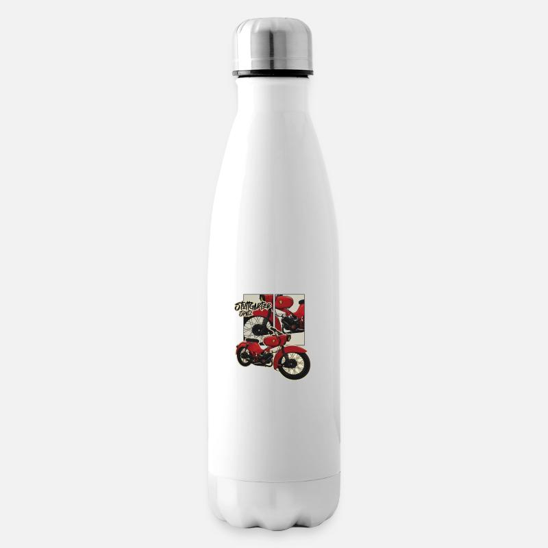 Spatz (rot) // Illustration - Isolierflasche - Weiß