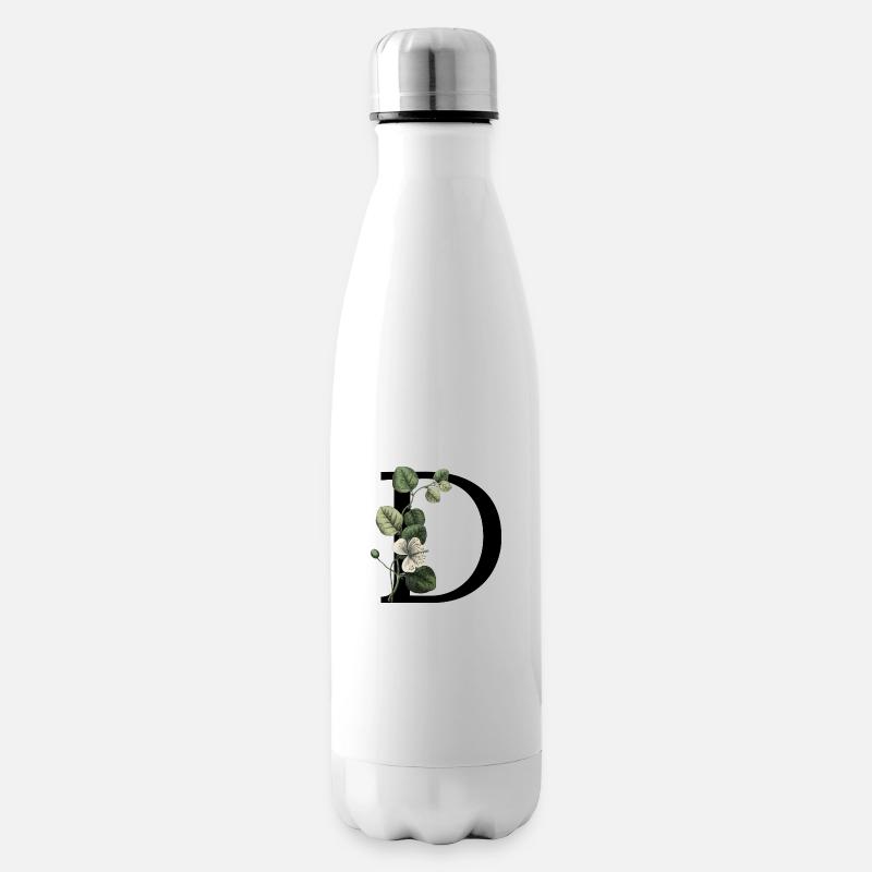 Grüner botanischer Buchstabe - Isolierflasche - Weiß