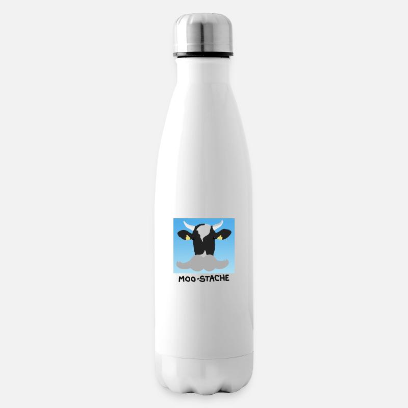Eine Kuh mit Schnurrbart - Isolierflasche - Weiß
