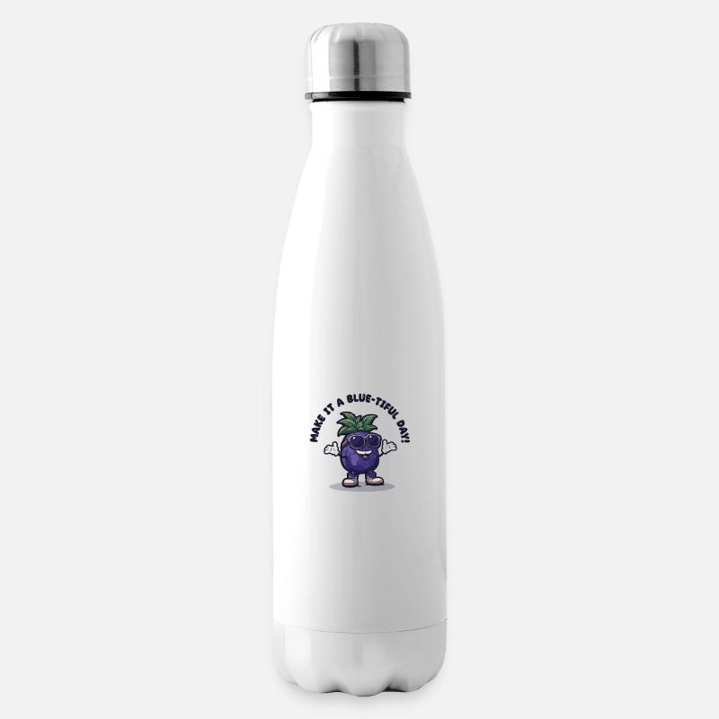 Freche Blaubeere - Make it a Blue-tiful Day - Isolierflasche - Weiß