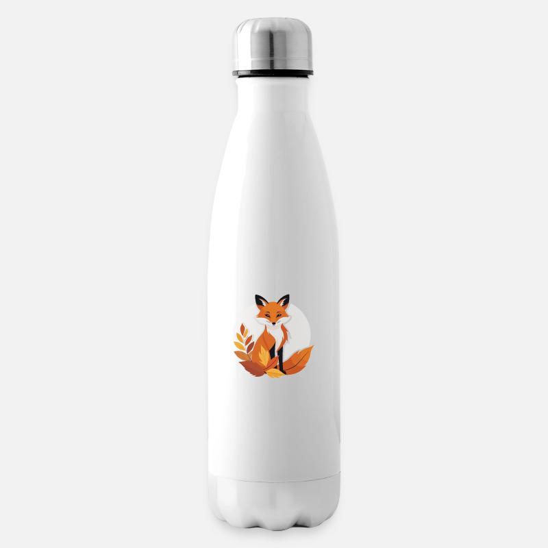 Fuchs im Herbst #8 - Isolierflasche - Weiß