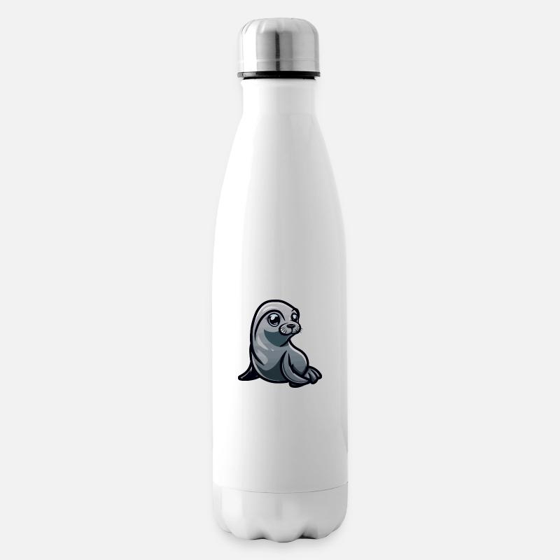 Bande dessinée d’animaux de phoque - Bouteille isotherme - blanc
