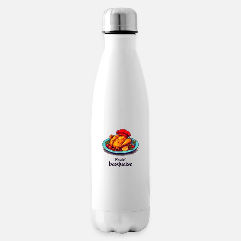 Poulet Basquaise - Dunkler Text - Isolierflasche - Weiß