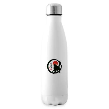Japan Enso Kanji - Schwarze Katze - Rote Sonne - Isolierflasche - Weiß - Rechts