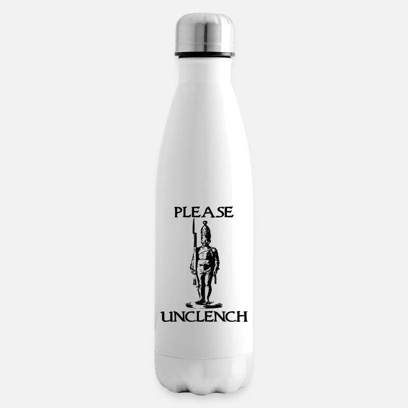 Please Unclench (Black Silhouette) Insulated Water Bottle