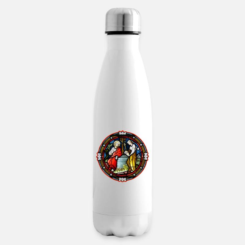 kirchenfenster heiliger am brunnen - Isolierflasche - Weiß