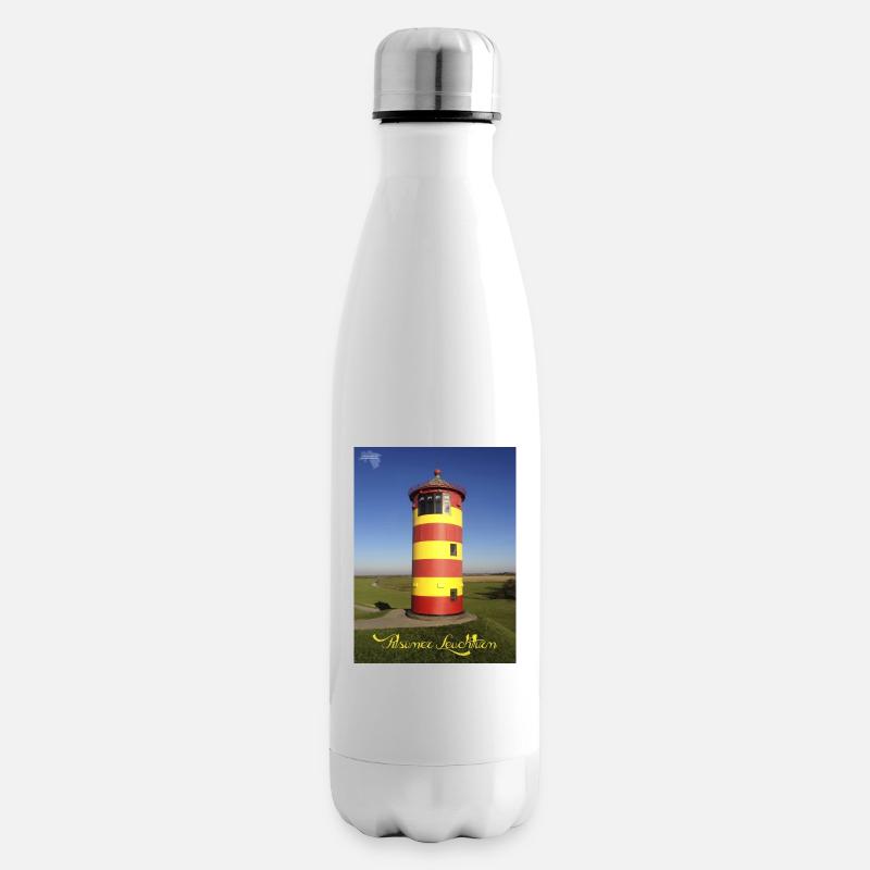 Pilsumer Leuchtturm - Isolierflasche - Weiß