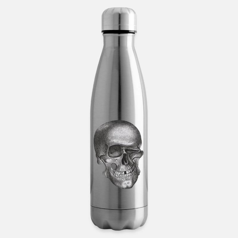Crâne clin d’œil - Crâne - Bouteille isotherme - argent clair