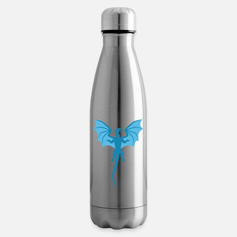 Drache Blau - Isolierflasche - Lightsilver