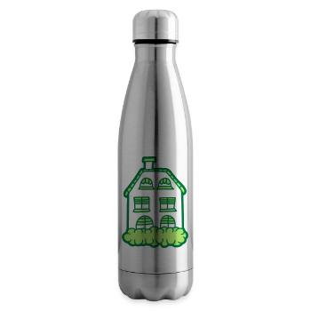 Cottage Painted House - Insulated Water Bottle - silver - Right