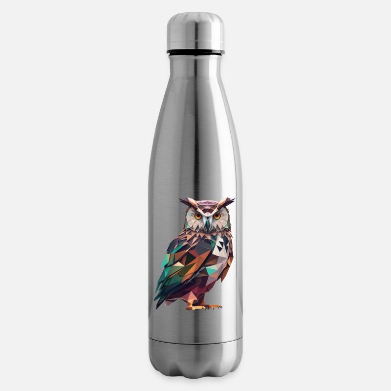 Prächtige Polygon-Eule – Vogelkunst - Isolierflasche - Lightsilver