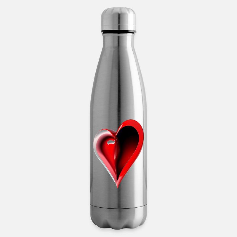 abstraktes Herz - Isolierflasche - Lightsilver