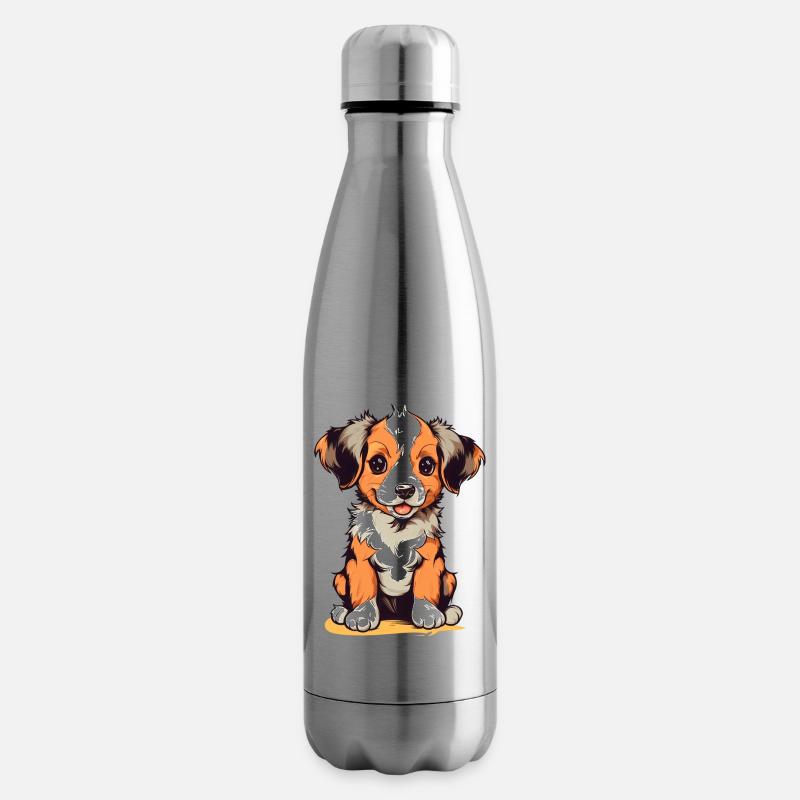 Süßer Hundewelpe - Isolierflasche - Lightsilver