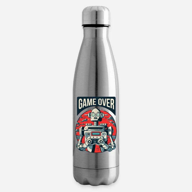 Game over robot - Insulated Water Bottle - silver