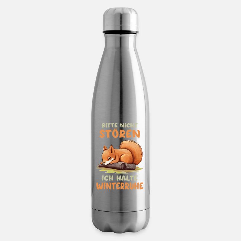Eichhörnchen Bitte Nicht Stören Winterruhe Schlaf - Isolierflasche - Lightsilver