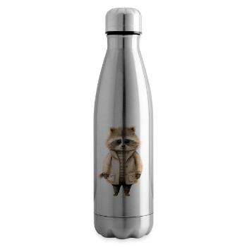 Midnight Bandit : T-shirt d’aventure raton laveur - Bouteille isotherme - argent clair - Droite