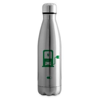 Electric Car Mode On Electric Vehicle EV Driver - Insulated Water Bottle - silver - Right