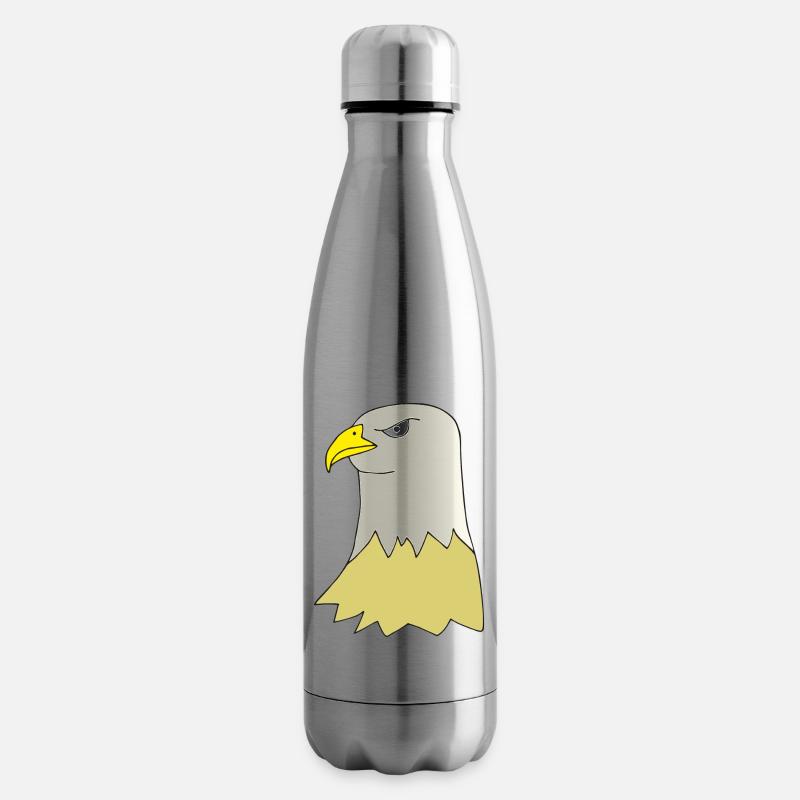 adler gelb - Isolierflasche - Lightsilver
