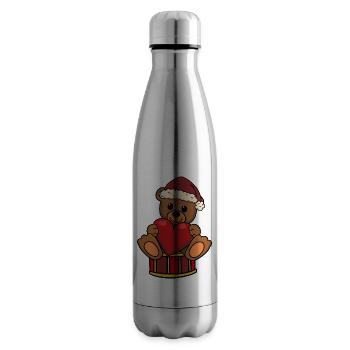 Nounours Père Noël Noël Ours en peluche Père Noël - Bouteille isotherme - argent clair - Droite