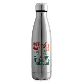 Baseball Baseballspieler Spieler Vintage Bunt - Isolierflasche - Lightsilver - Rechts