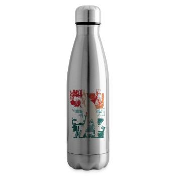 Golf Golfing Golfers Sports Hobby Club Vintage - Insulated Water Bottle - silver - Right