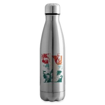 Golf Golfing Golfer Player Sports Hobby Vintage - Insulated Water Bottle - silver - Right