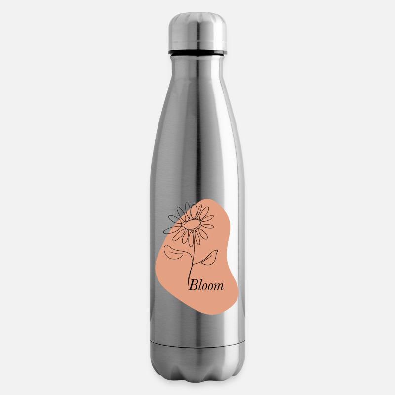 Bloom – Line Art Flower - Isolierflasche - Lightsilver