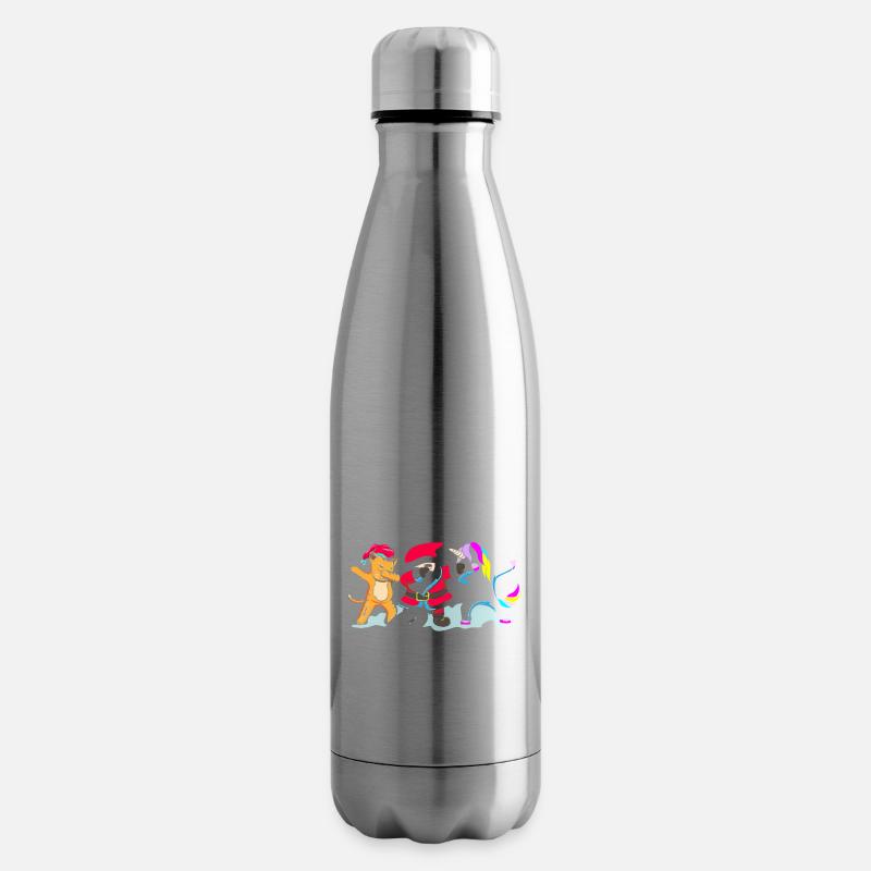 Dabbing Santa Dab Katze Einhorn Weihnachten - Bouteille isotherme - argent clair