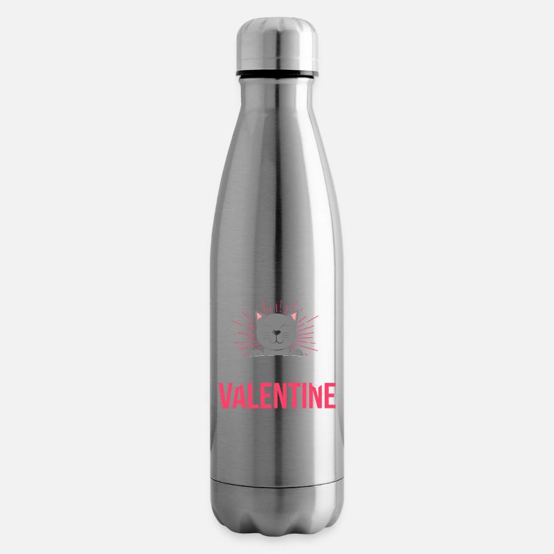 Mon chat est mon geek cadeau Saint-Valentin - Bouteille isotherme - argent clair