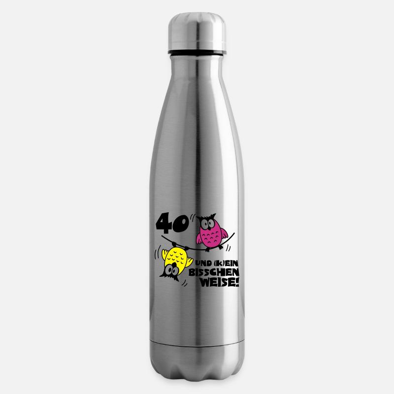 Geburtstag 40 und kein bisschen Weise, Eulen - Isolierflasche - Lightsilver