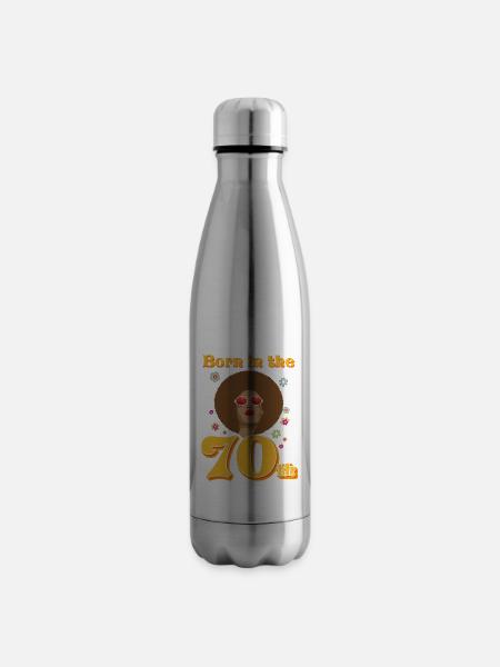 Retro Vintage Geboren in den 70ern - Isolierflasche - Lightsilver