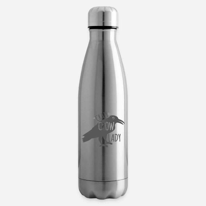 Verrückte Krähenfrau - Isolierflasche - Lightsilver