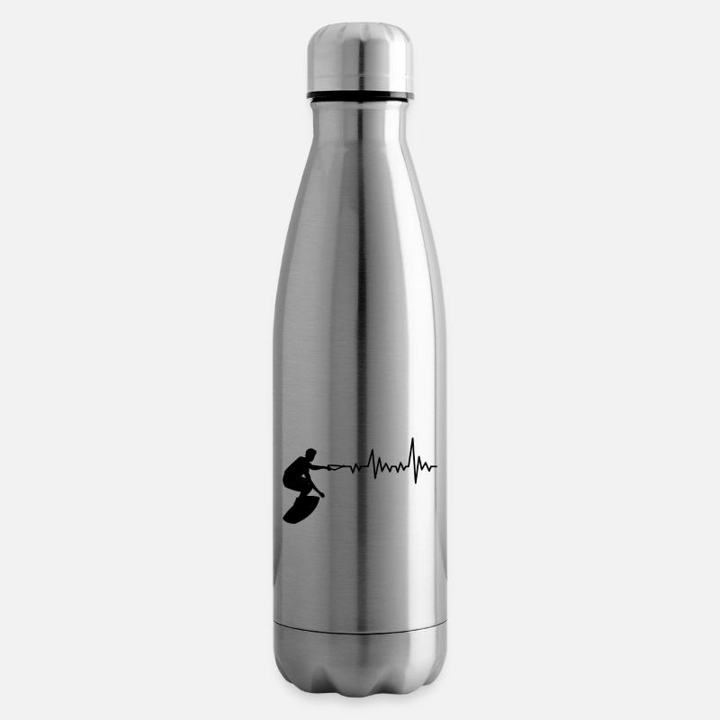 Wakeboard Herzschlag - Isolierflasche - Lightsilver