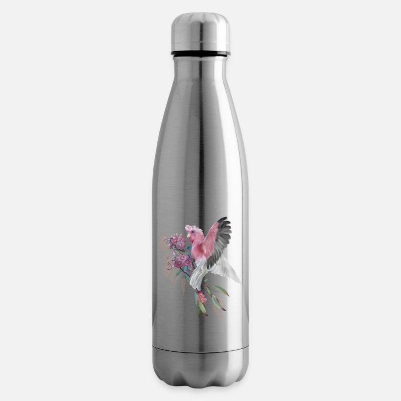 Galah sur la fleur d'eucalyptus - Bouteille isotherme - argent clair